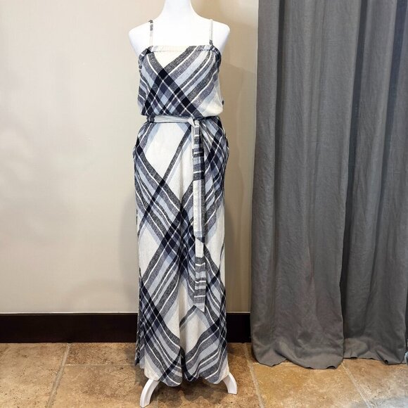 Splendid Annalise Blue Black Plaid Maxi Dress | Women's Size Medium | NWT - Picture 5 of 11